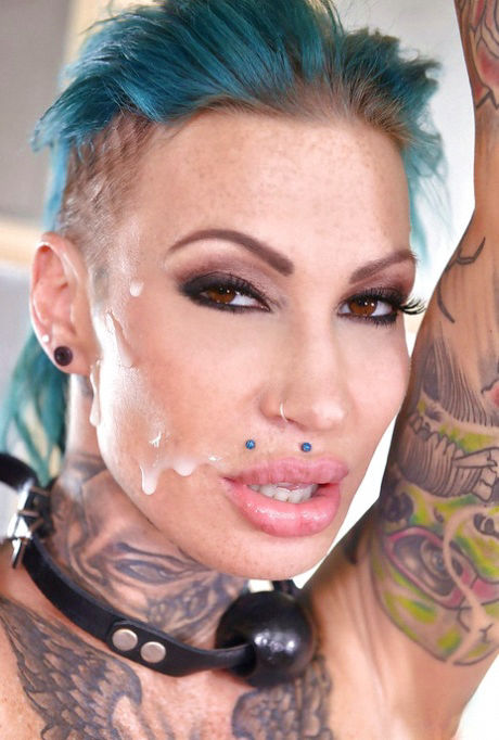 redhead tattooed busty milf gets hard gang banged
